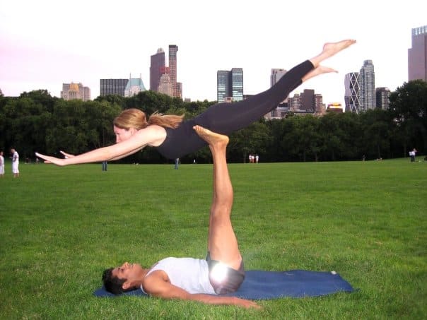 Kristen Ruby doing Yoga in Central park