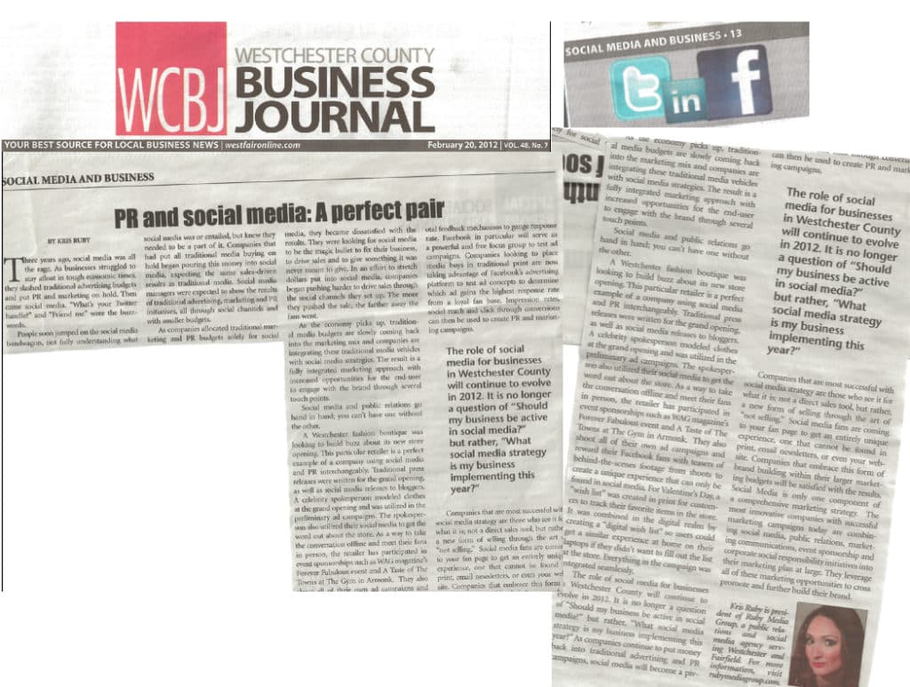 PR and Social Media Marketing Agency Ruby Media Group Westchester County NY