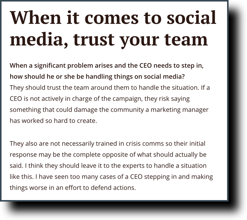 the social ceo CEO's communications strategy