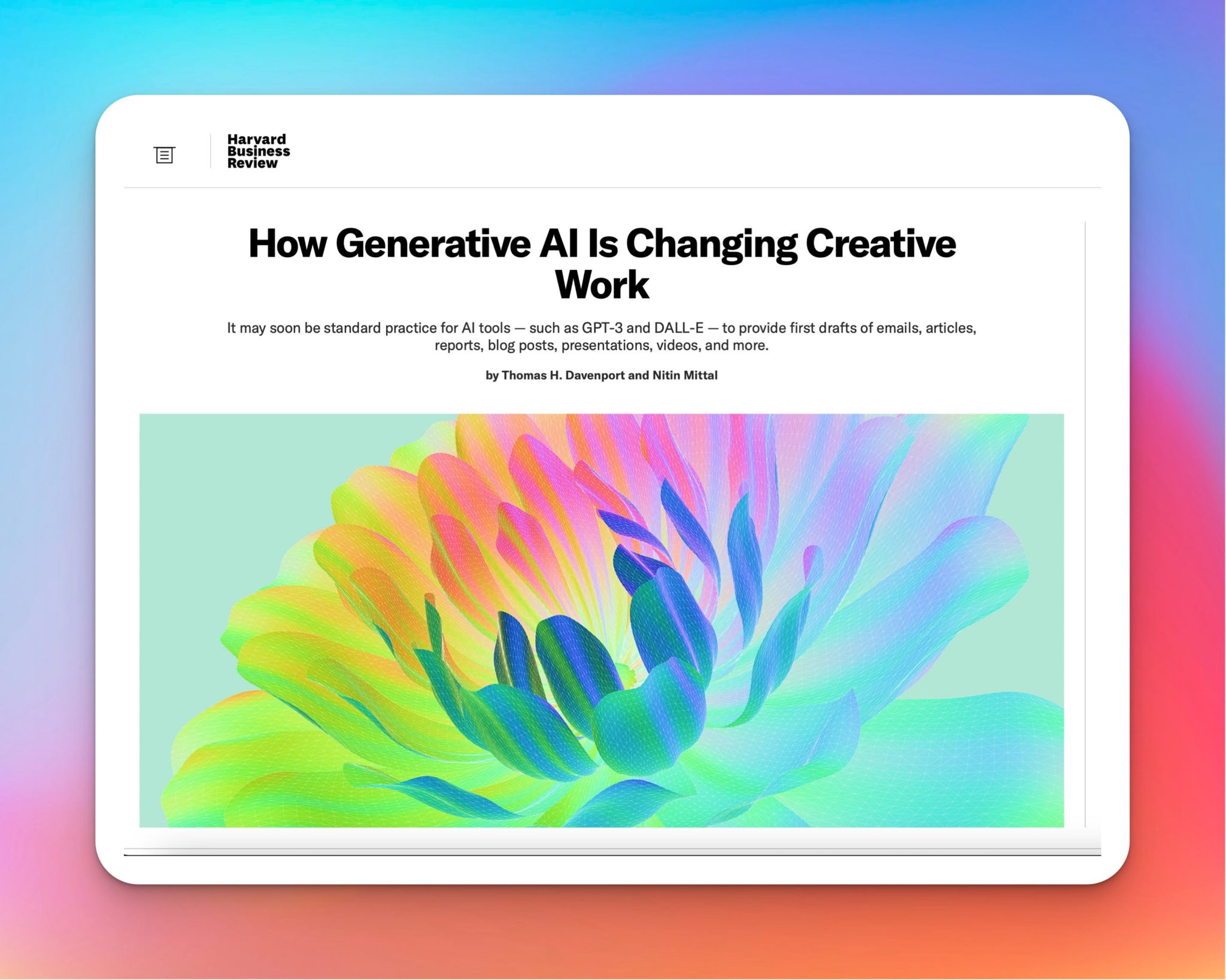 HBR how generative AI is changing creative work