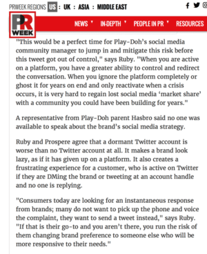 Westchester PR Firm Ruby Media Group in PRWeek on Dormant Twitter ...