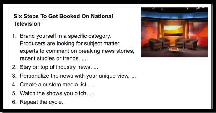 six steps to get booked on tv
